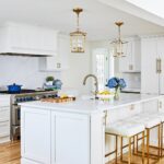 white and gold kitchen