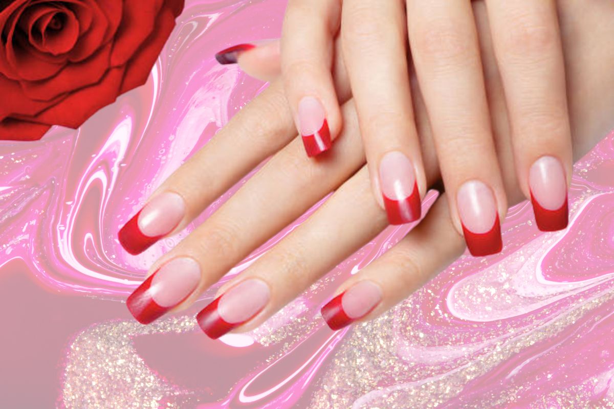 Red French Tip Nails